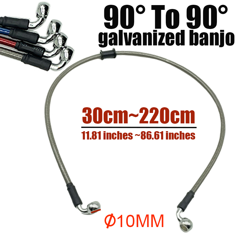Motorcycle Brake Cable - オートバイ用編組ケーブル,300〜2200mm,ステンレス鋼製,ユニバーサルレーシングホース,10mm