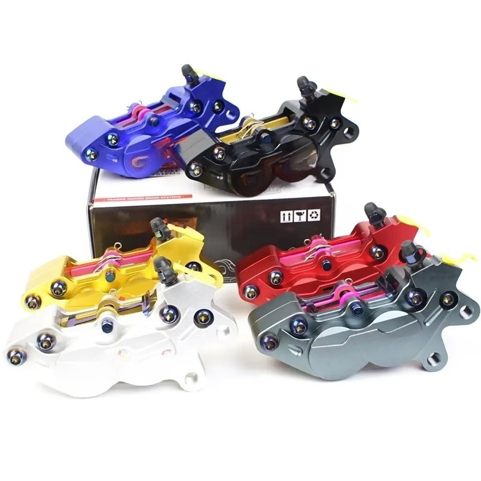 Brake Caliper - オフロード車用改造パーツ CNC加工アルミニウム合金製バイク用ディスクブレーキキャリパー 4ピストン 中国製