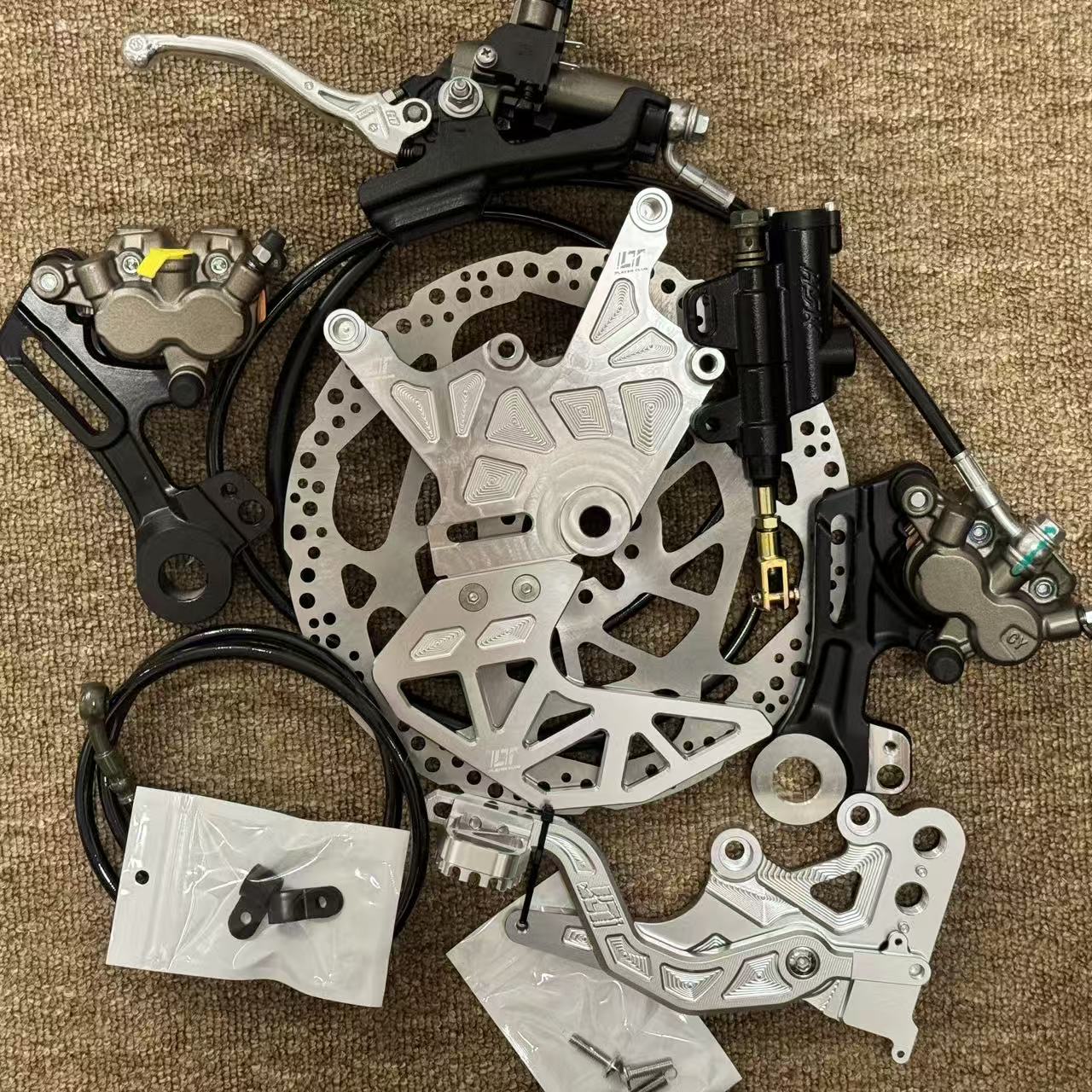 Brake Caliper - ライトビー・ブレーキ用デュアルキャリパーブラケットキット、リアディスクブレーキ、アルマイト仕上げ、サーロンLBXタラリア用フットブレーキキャリパー
