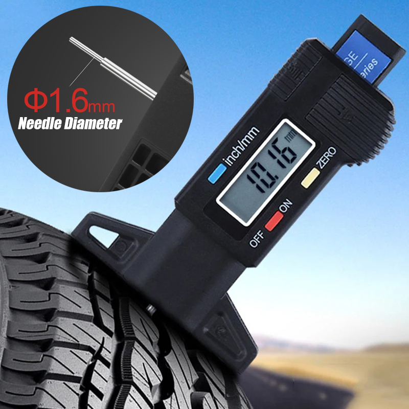 Brake Caliper - デジタルオートバイ車のタイヤタイヤトレッド深さゲージメーター測定ツールキャリパー厚さ検出ゲージトレッドブレーキパッド靴