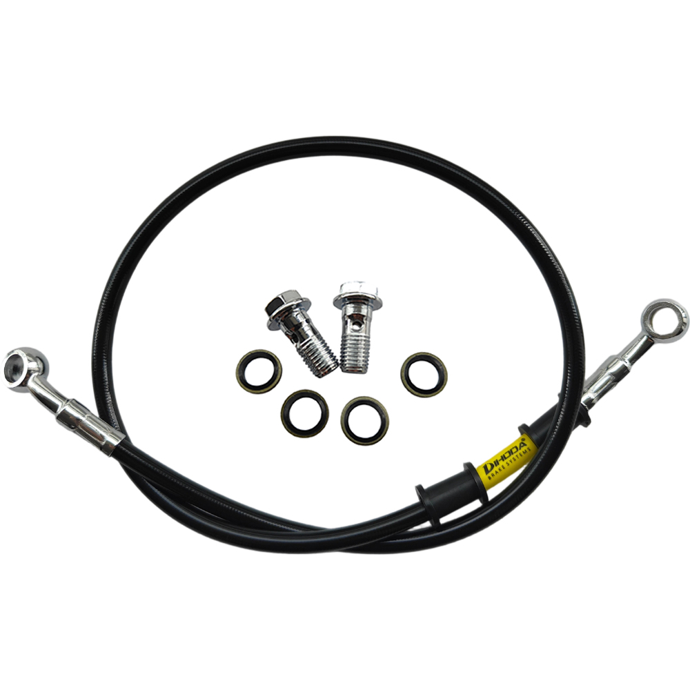 28 ° -28 °   黒色編組ステンレス鋼M10バンジョ - Motorcycle Brake Cable のレビューと価格