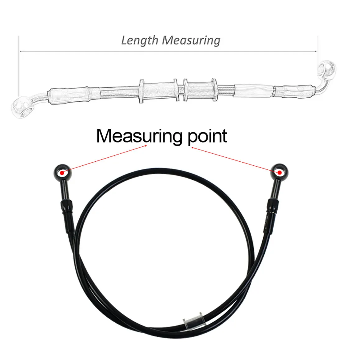 AN3 編組ブレーキホースオートバイ油圧クラッチチューブマス - Motorcycle Brake Cable のレビューと価格